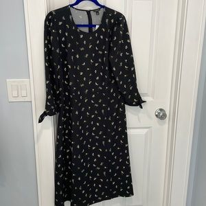 Brand new! Three-quarter sleeved black midi Ann Taylor Factory dress
